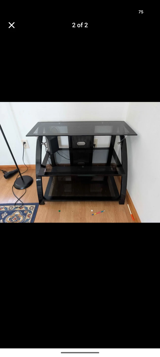Black Glass TV Stand