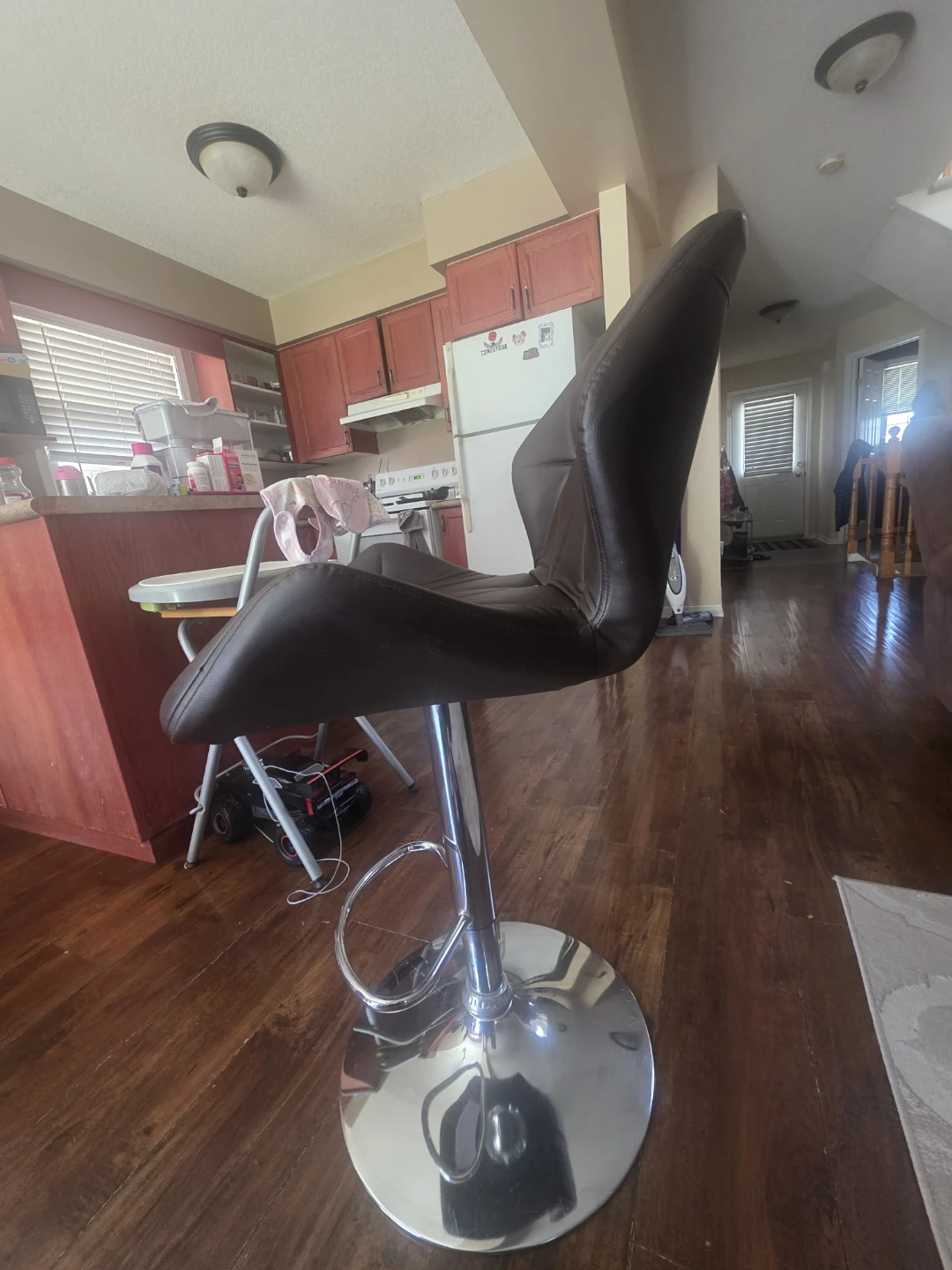 2 Brown Faux Leather Bar Stool - photo 4
