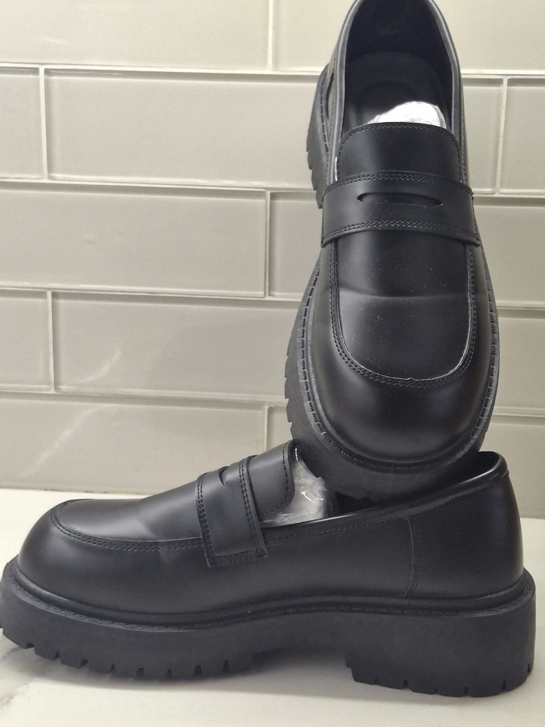 Black Chunky Platform Loafers Size 41 - photo 4