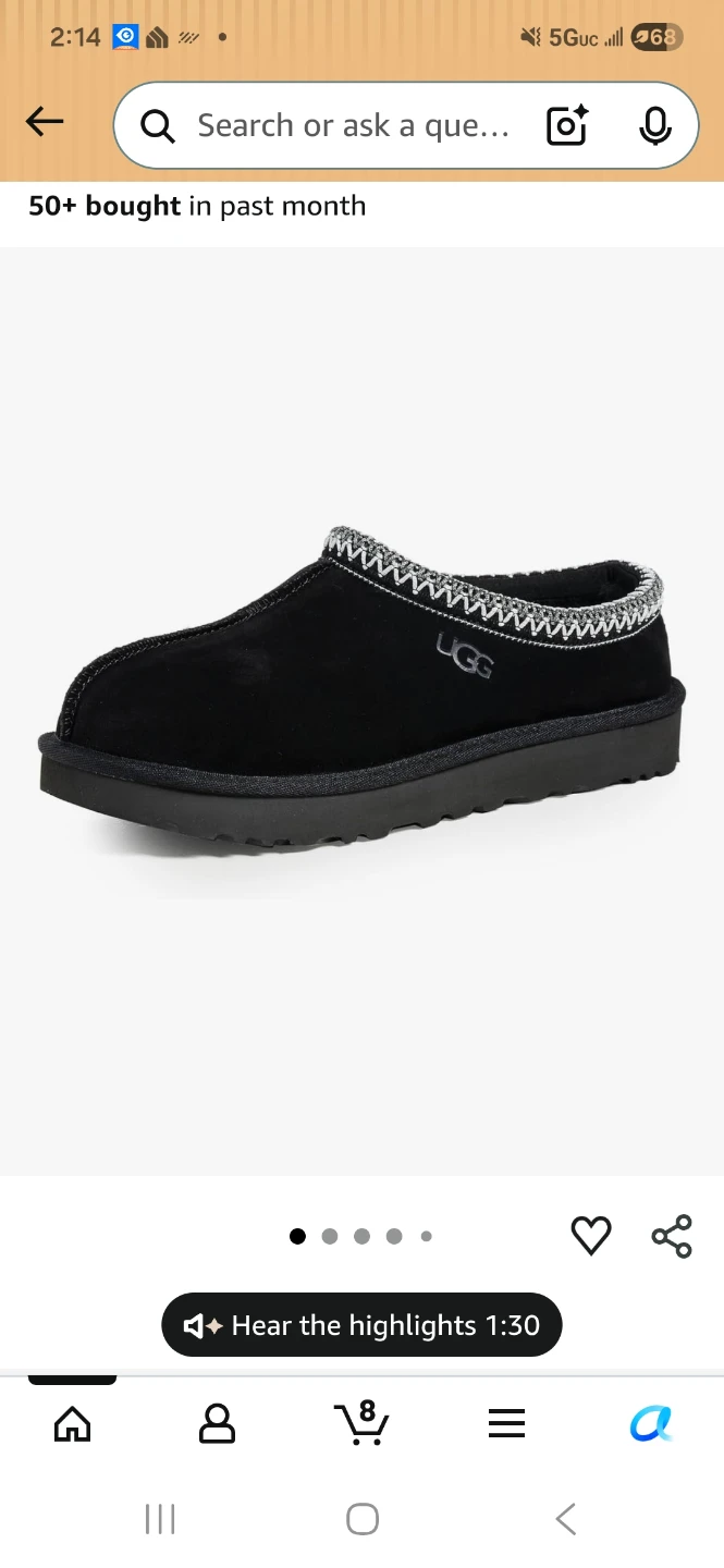 UGG Black Slipper Shoes