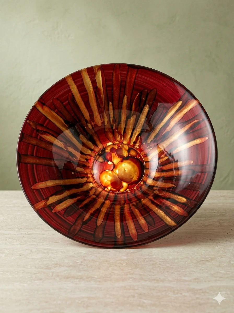 Large 16" Italian Art Glass Centerpiece Bowl - photo 2