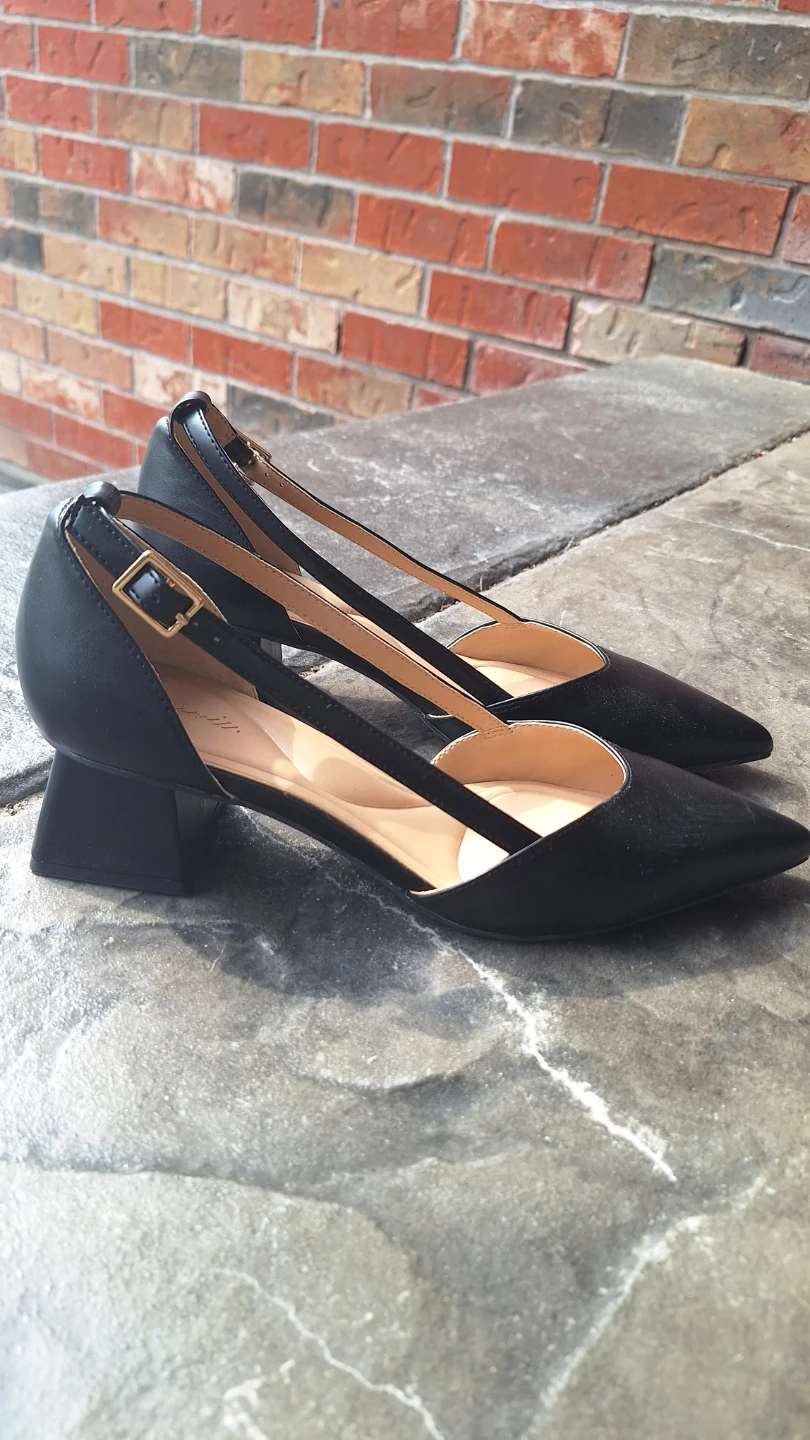 Black D'Orsay Block Heels