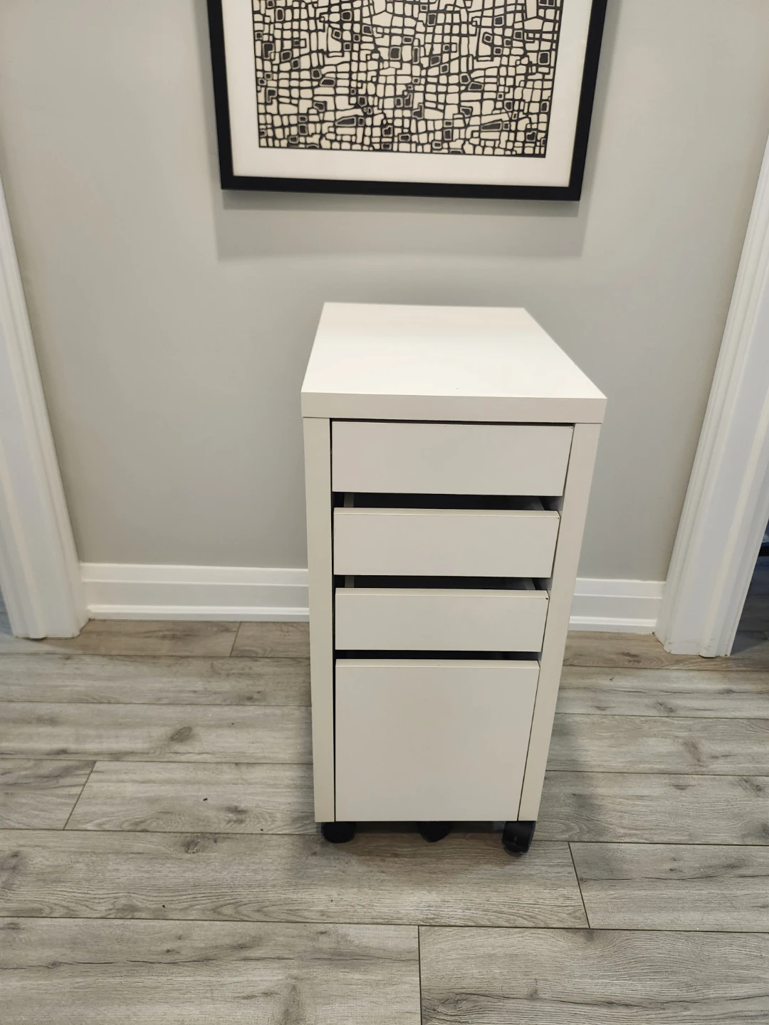 IKEA White Rolling Drawer Unit