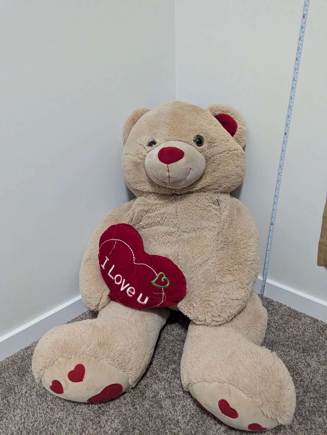 Large Teddy Bear with "I Love U" Heart - photo 2