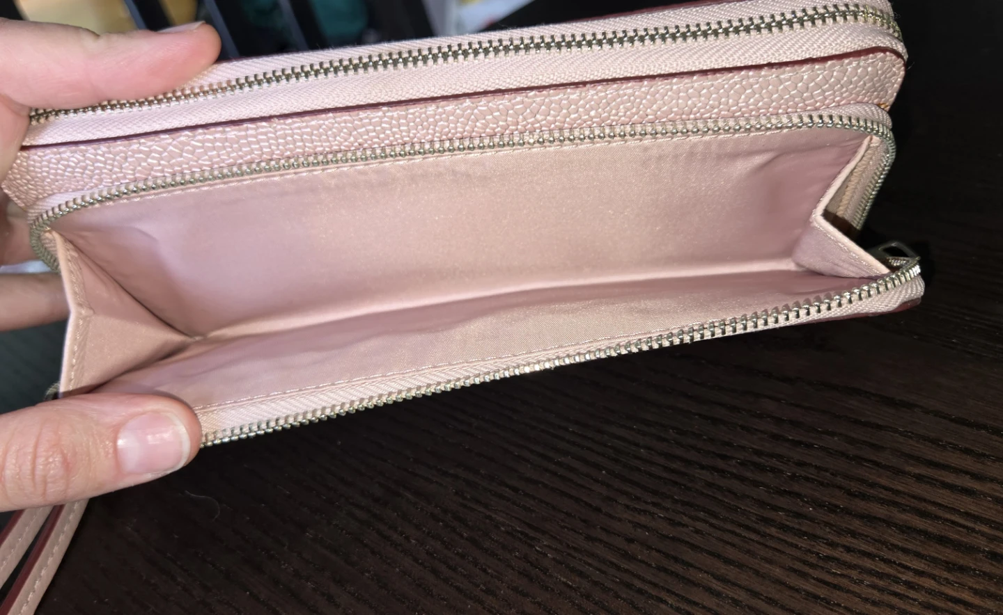 Coach Pink Leather Studded Zip Around Wristlet Wallet Clutch - photo 2
