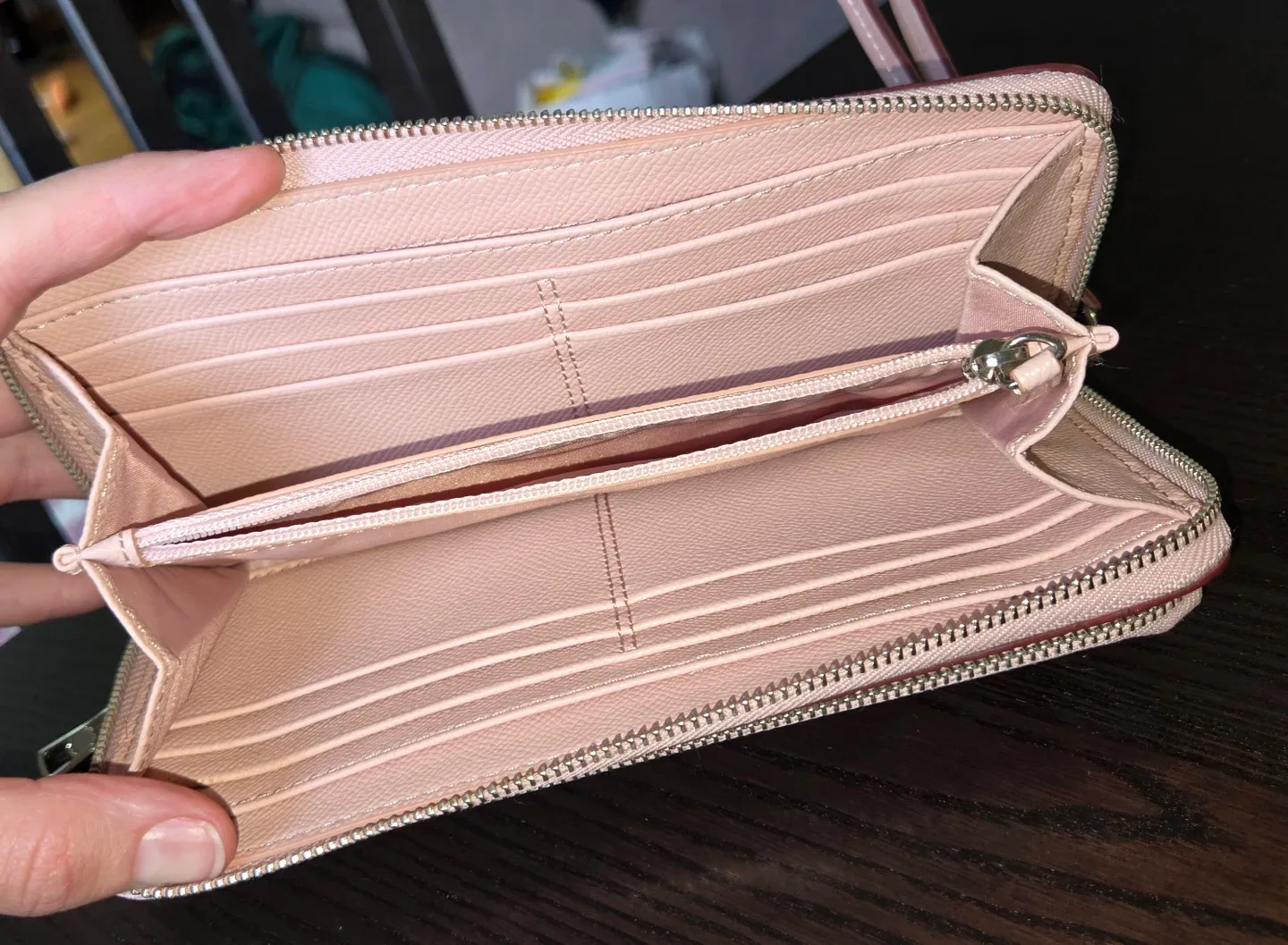 Coach Pink Leather Studded Zip Around Wristlet Wallet Clutch - photo 3