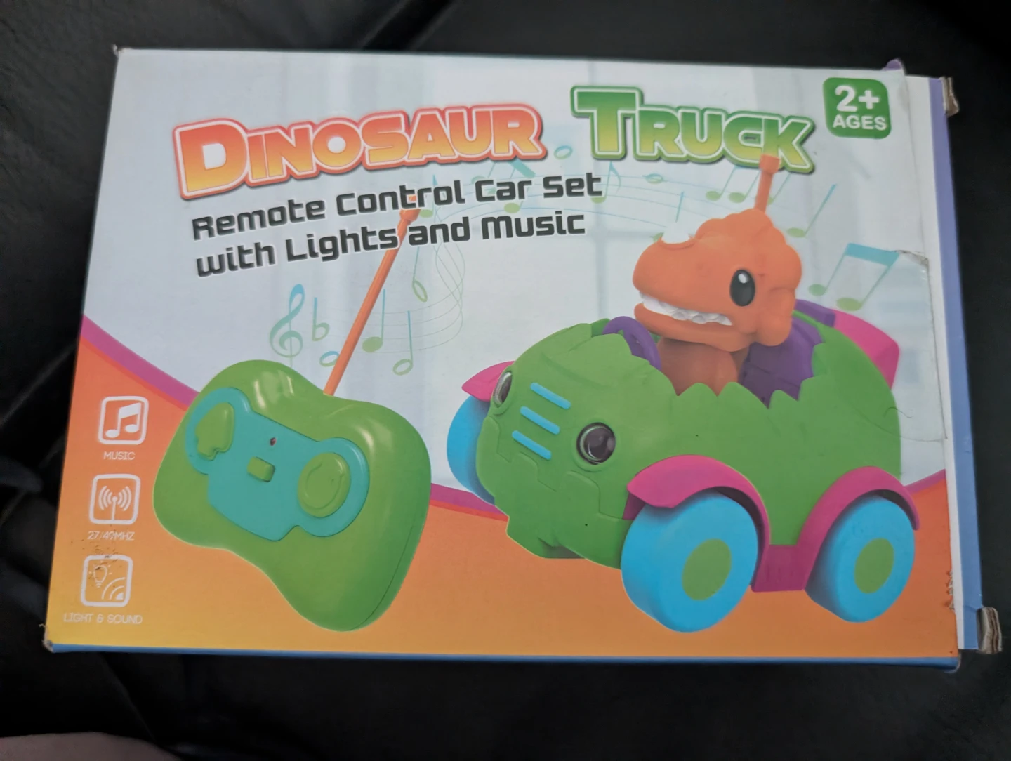 Dinosaur Truck Remote Control Car Set with Lights & Music