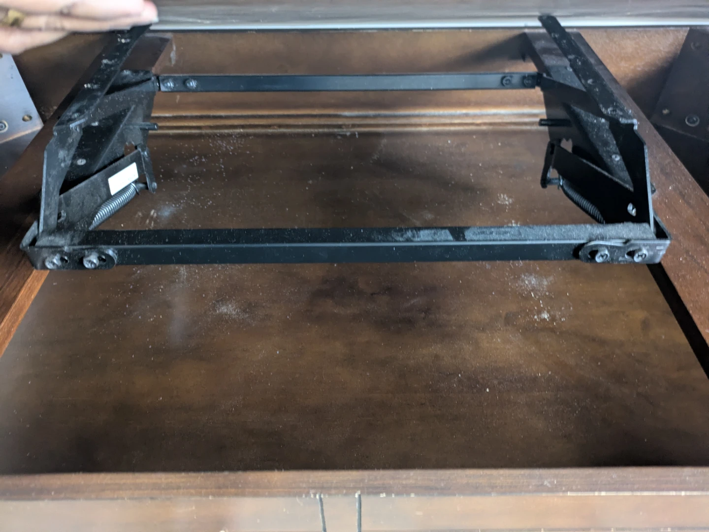 Dark Brown Coffee Table with Drawers and Shelf - photo 4