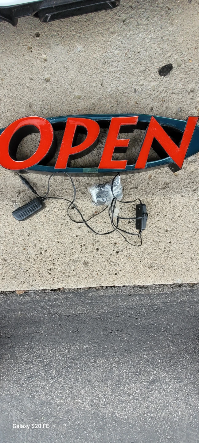 LED "Open" Sign and "Nails Waxing" Sign