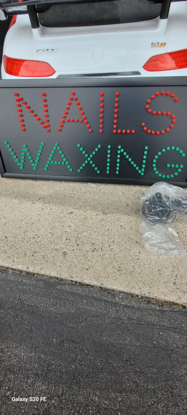 LED "Open" Sign and "Nails Waxing" Sign - photo 2