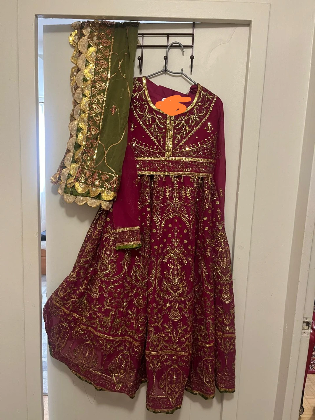 Asim Jofa Purple Embellished Anarkali Suit with Dupatta - photo 2