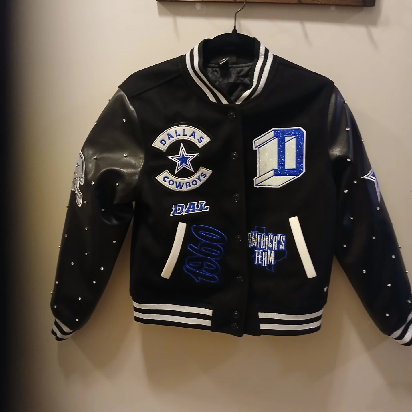 Dallas Cowboys Varsity Sparkle Jacket - XS Black