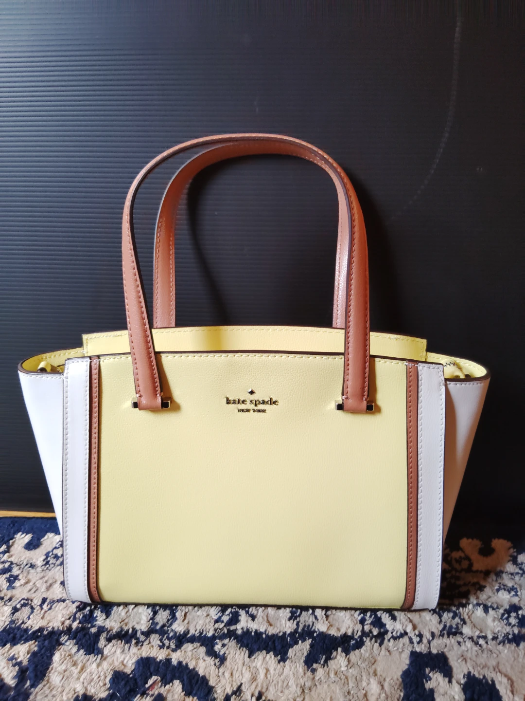 Kate Spade handbag - lime/White/Tan