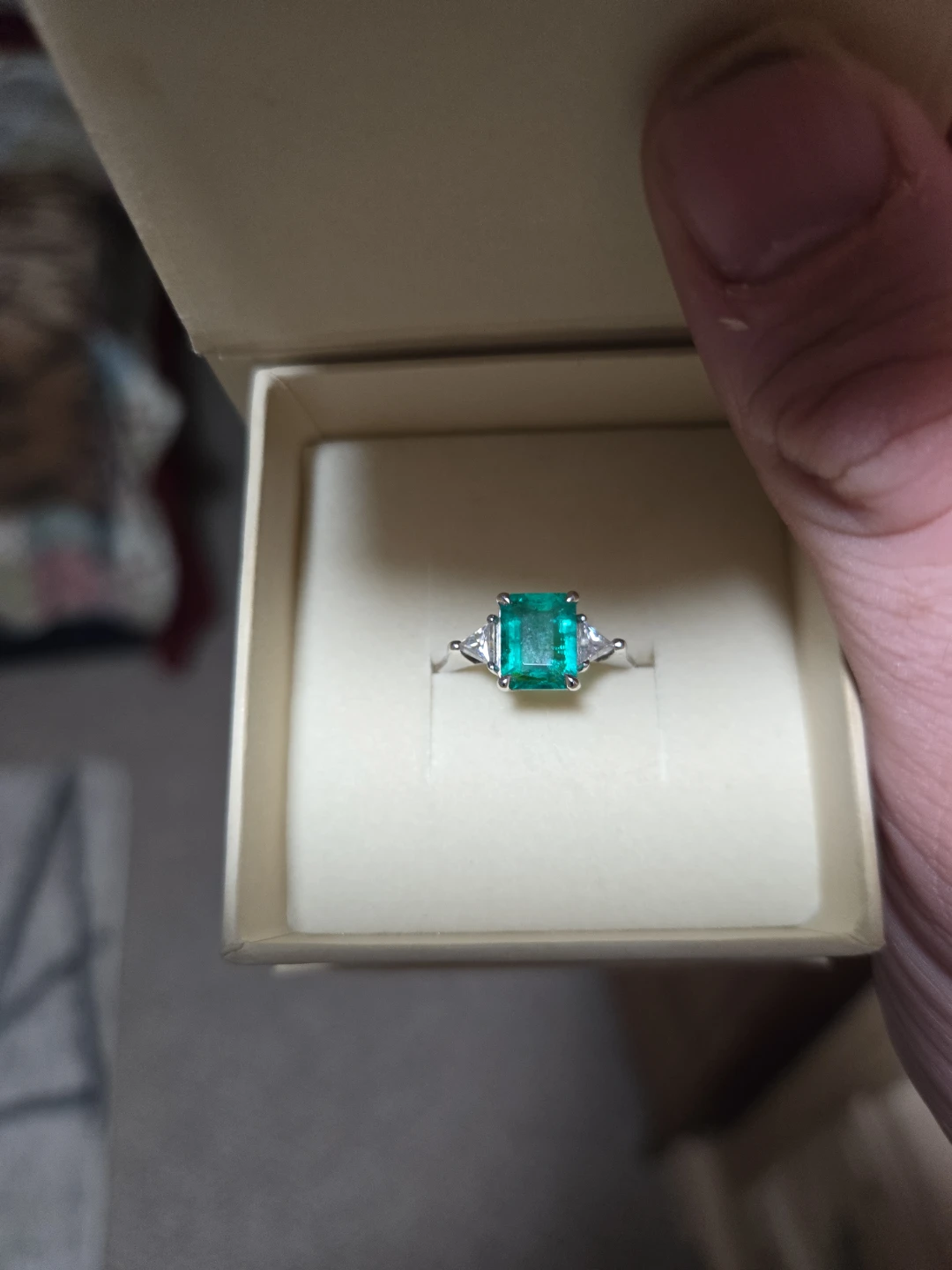 Emerald Ring - 925 Sterling Silver - photo 3