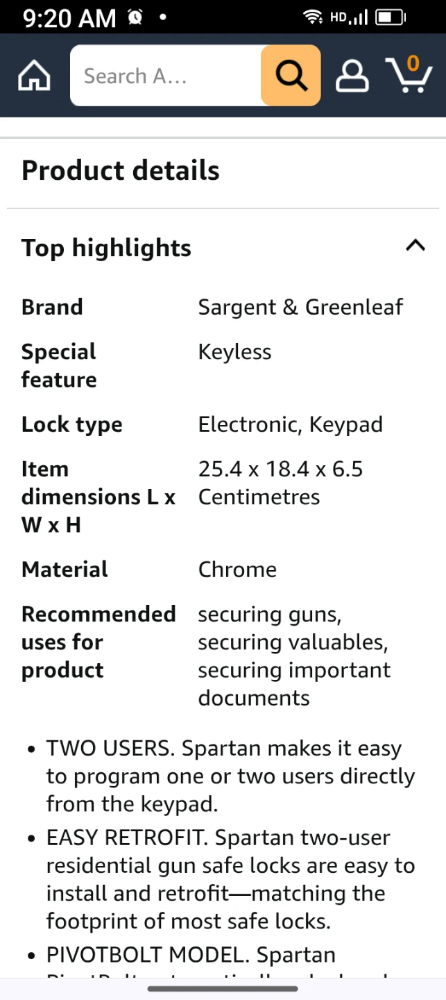Sargent & Greenleaf Spartan Electronic Keypad Lock - photo 4