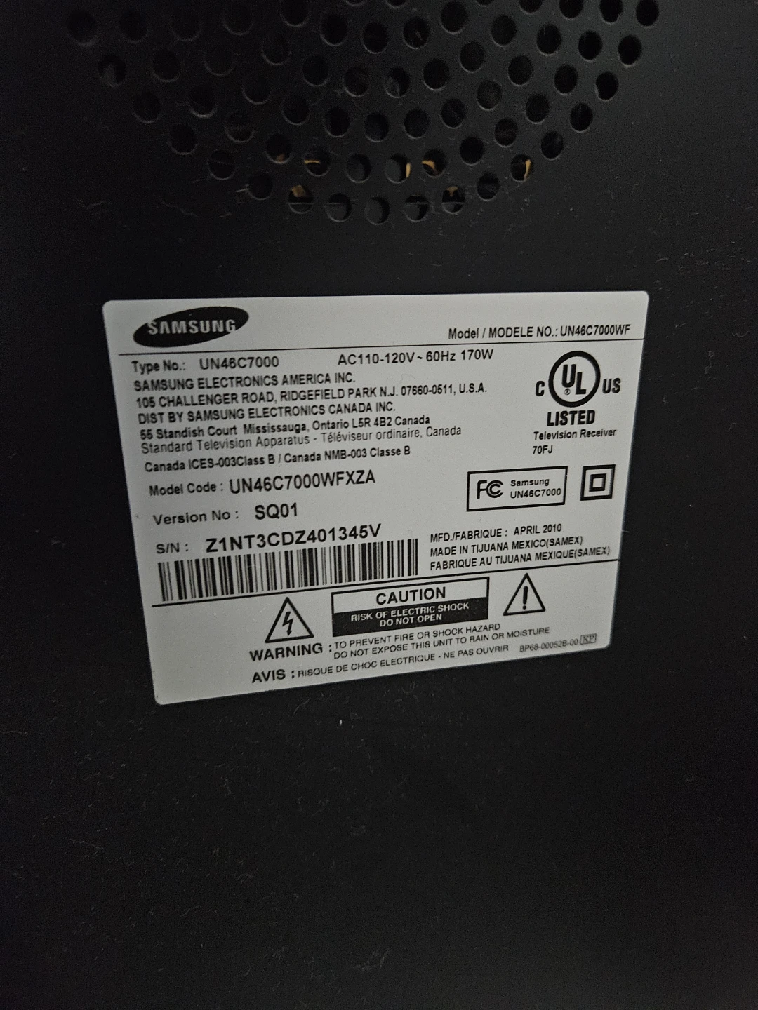 Samsung UN46C7000WF 46" Full HD LED TV - photo 3
