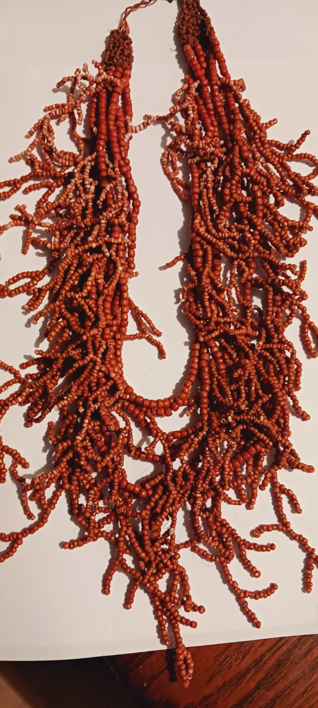 Red Beaded Coral Branch Shaped Statement Necklace - photo 3