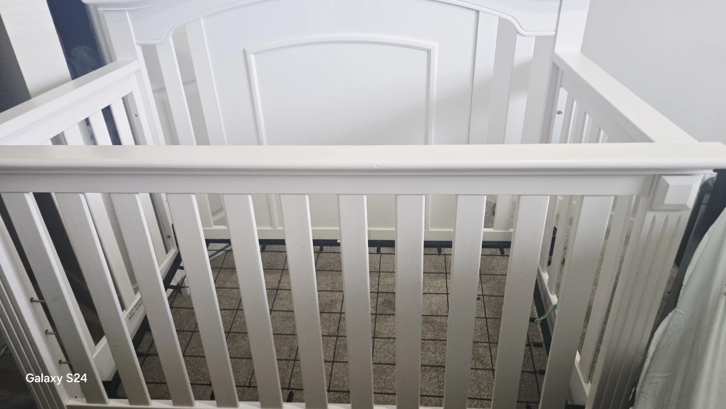 White Convertible Crib with Mattress