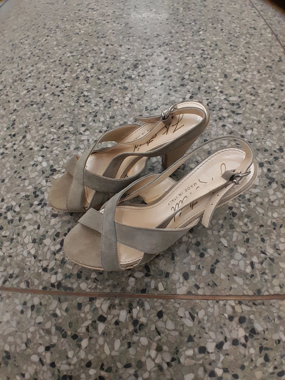 J.KIDD Grey Suede Heeled Sandals