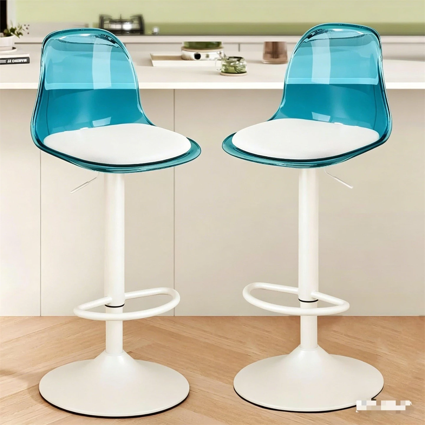 Adjustable Bar Stool - Translucent Blue