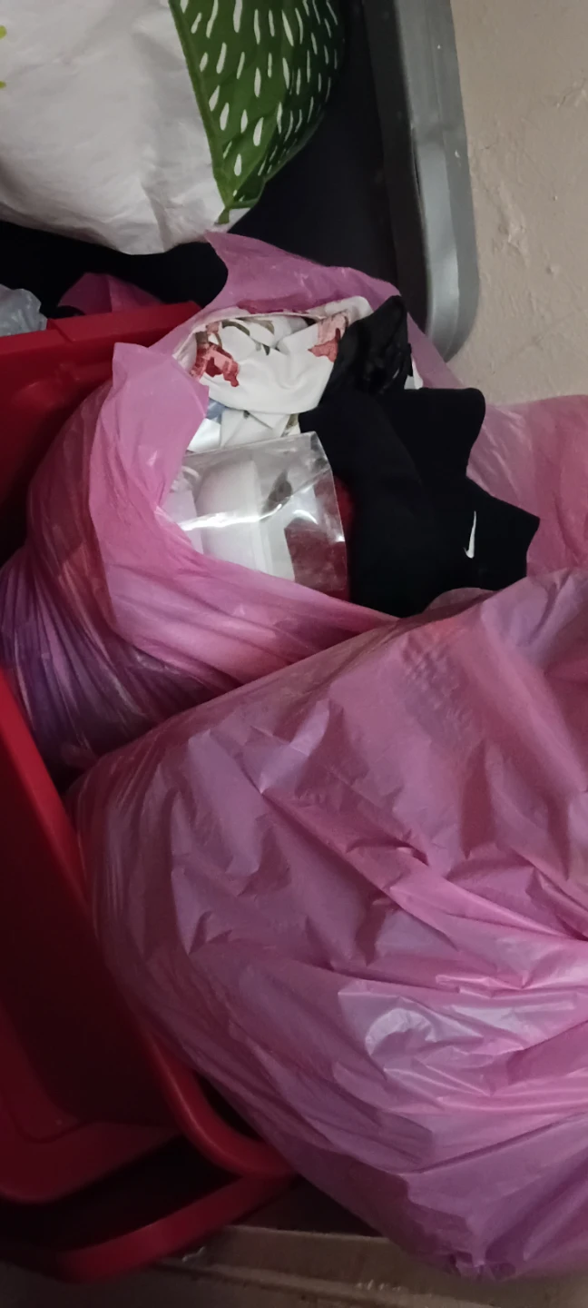 Bags of woman clothes