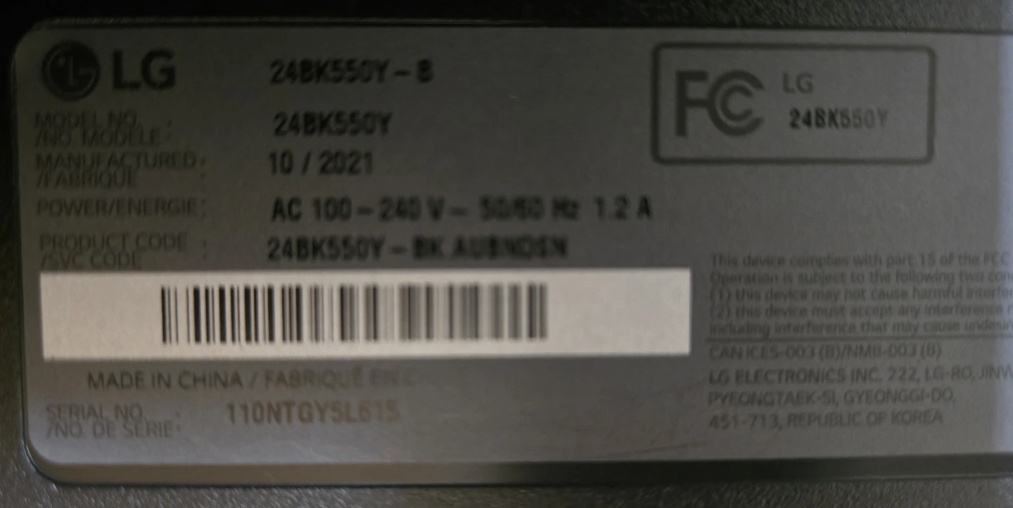 LG 24BK550Y-B Monitor