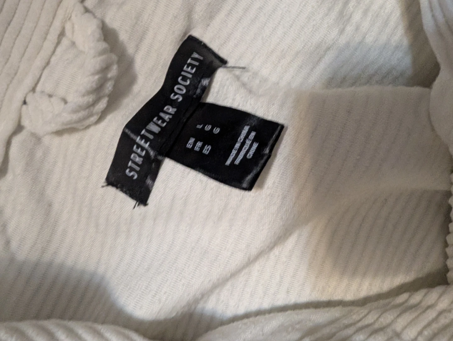 Streetwear Society White Corduroy Cropped Jacket