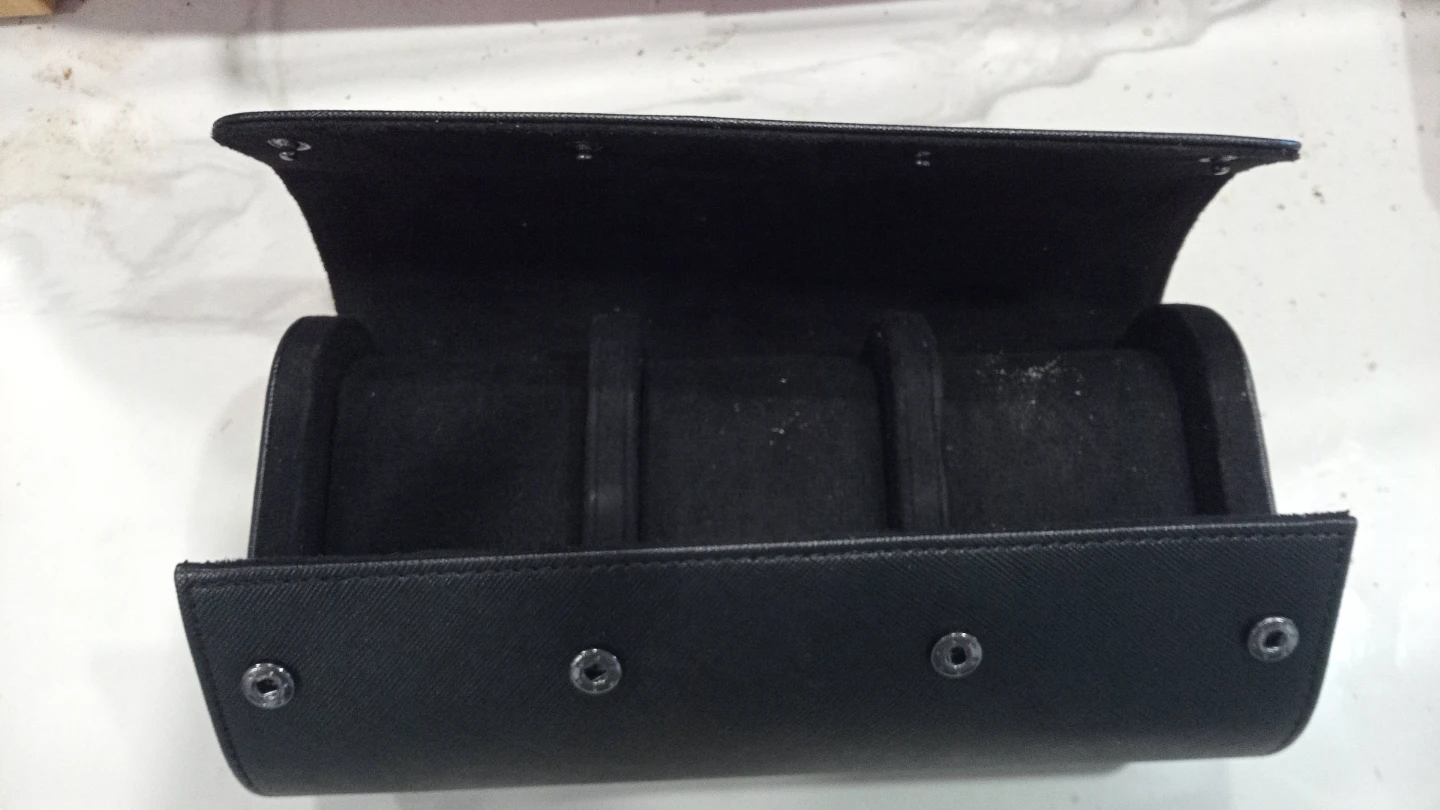 Watch Cases - Wooden Box & 2 Black Travel Roll Cases - photo 3