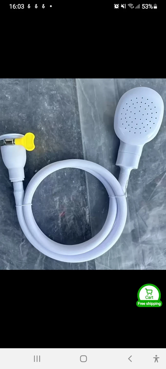 White Shower Head and Hose Kit