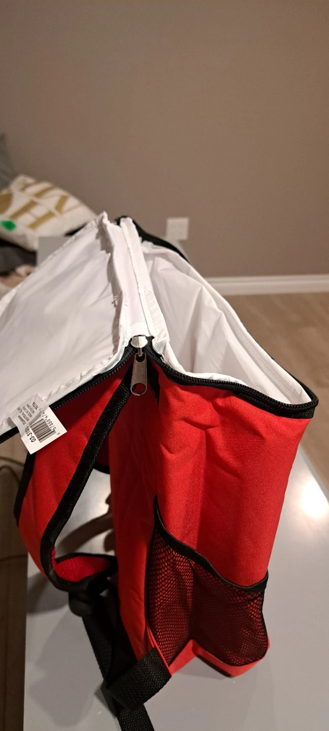 Red Cooler Bag with Mesh Pockets