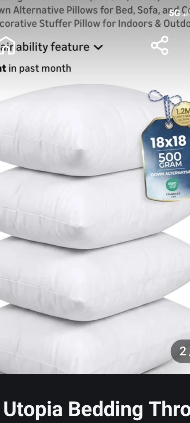 Utopia Bedding 18x18 Throw Pillow Inserts (4 Pack)