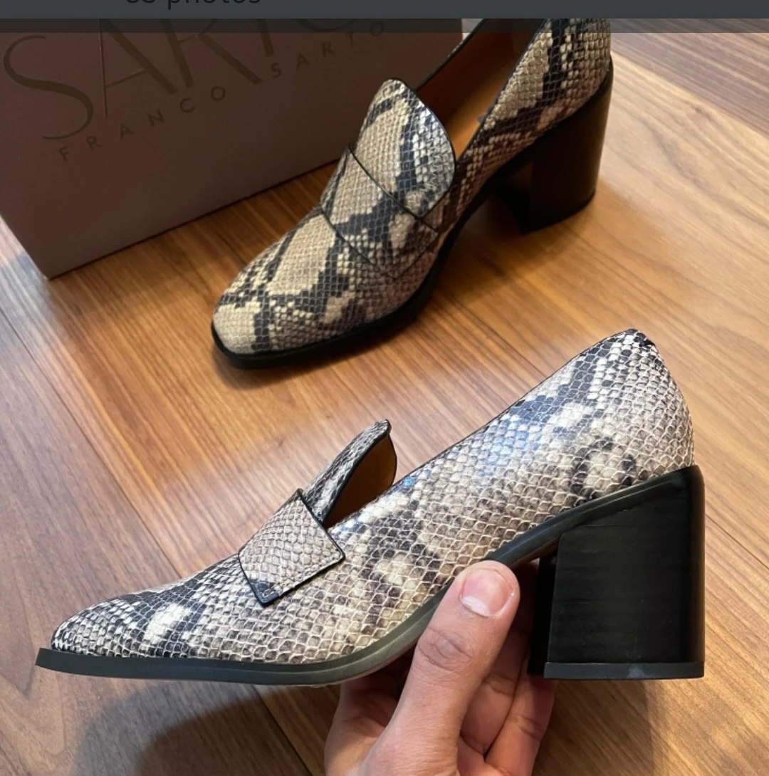 Franco Sarto Snake Print Loafers - Size 6.5