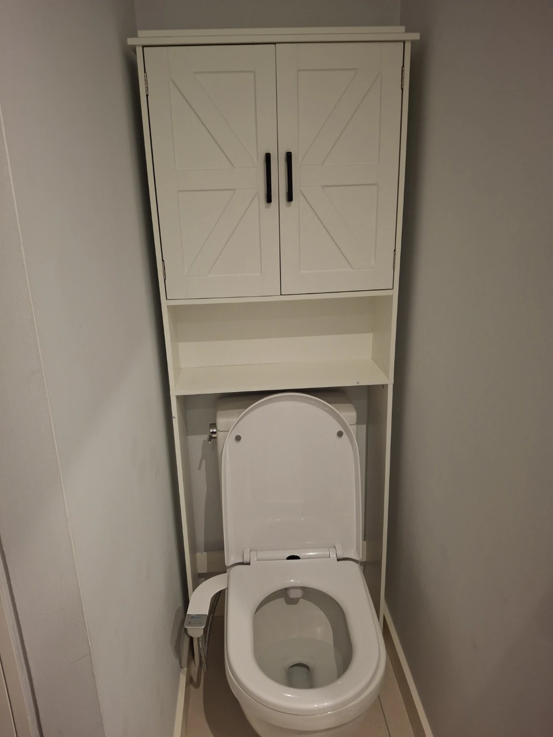 White Over the Toilet Storage Cabinet