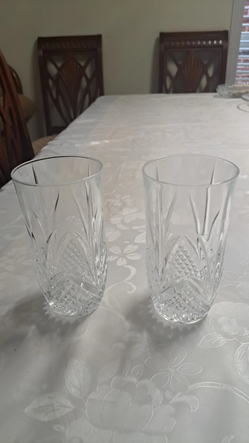 Set of 2 Cut Crystal Glasses