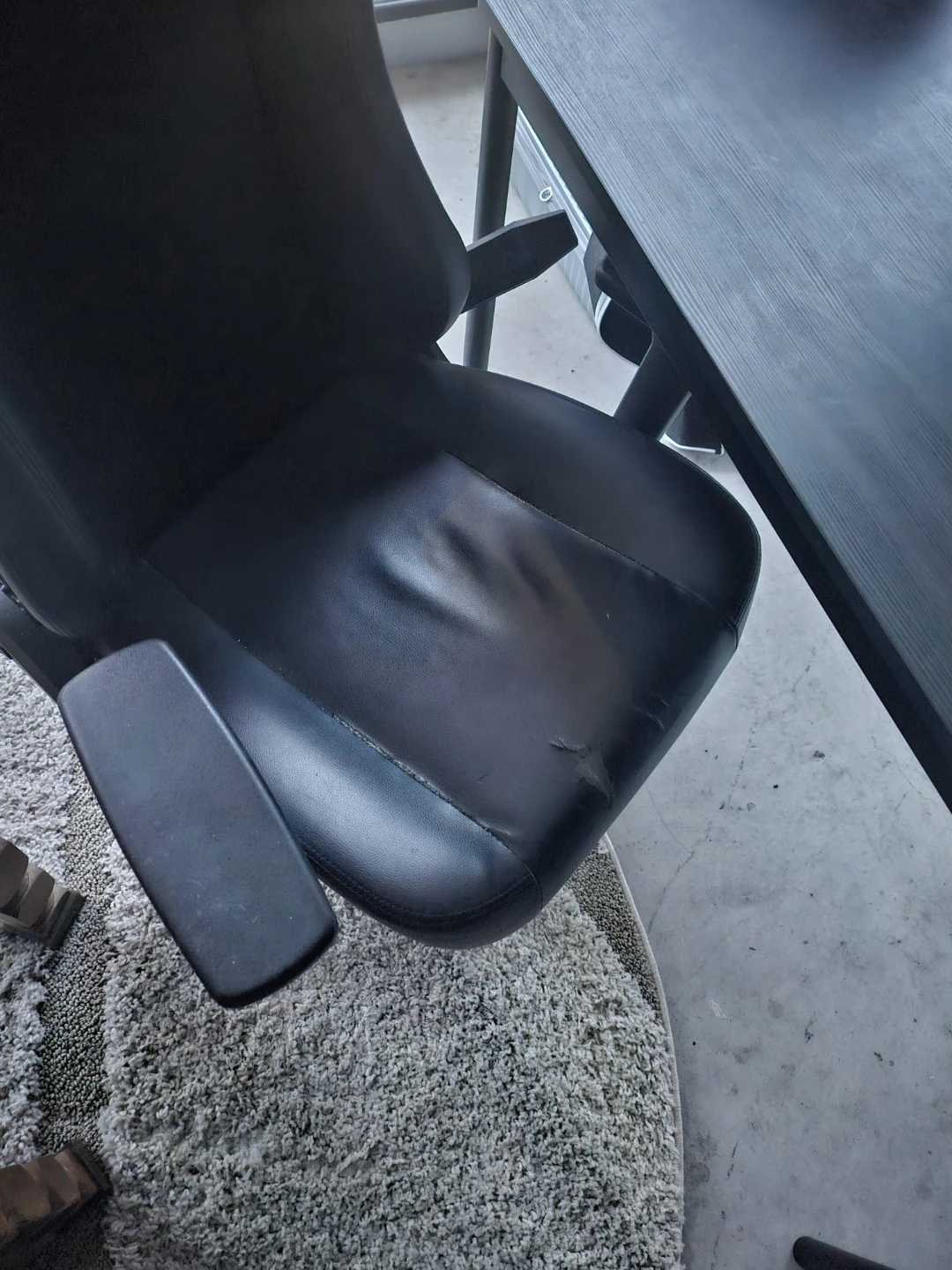 Black Gaming Chair with IKEA table