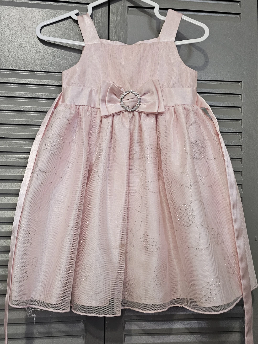 Pink Flower Dress with Sparkle Detail