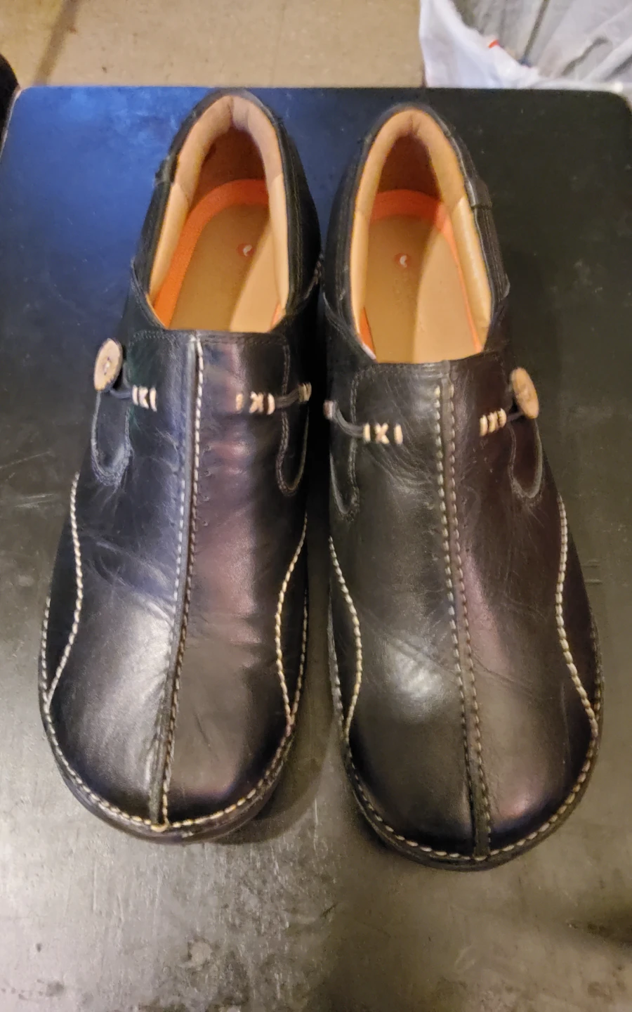 Clarks Black Leather Clogs