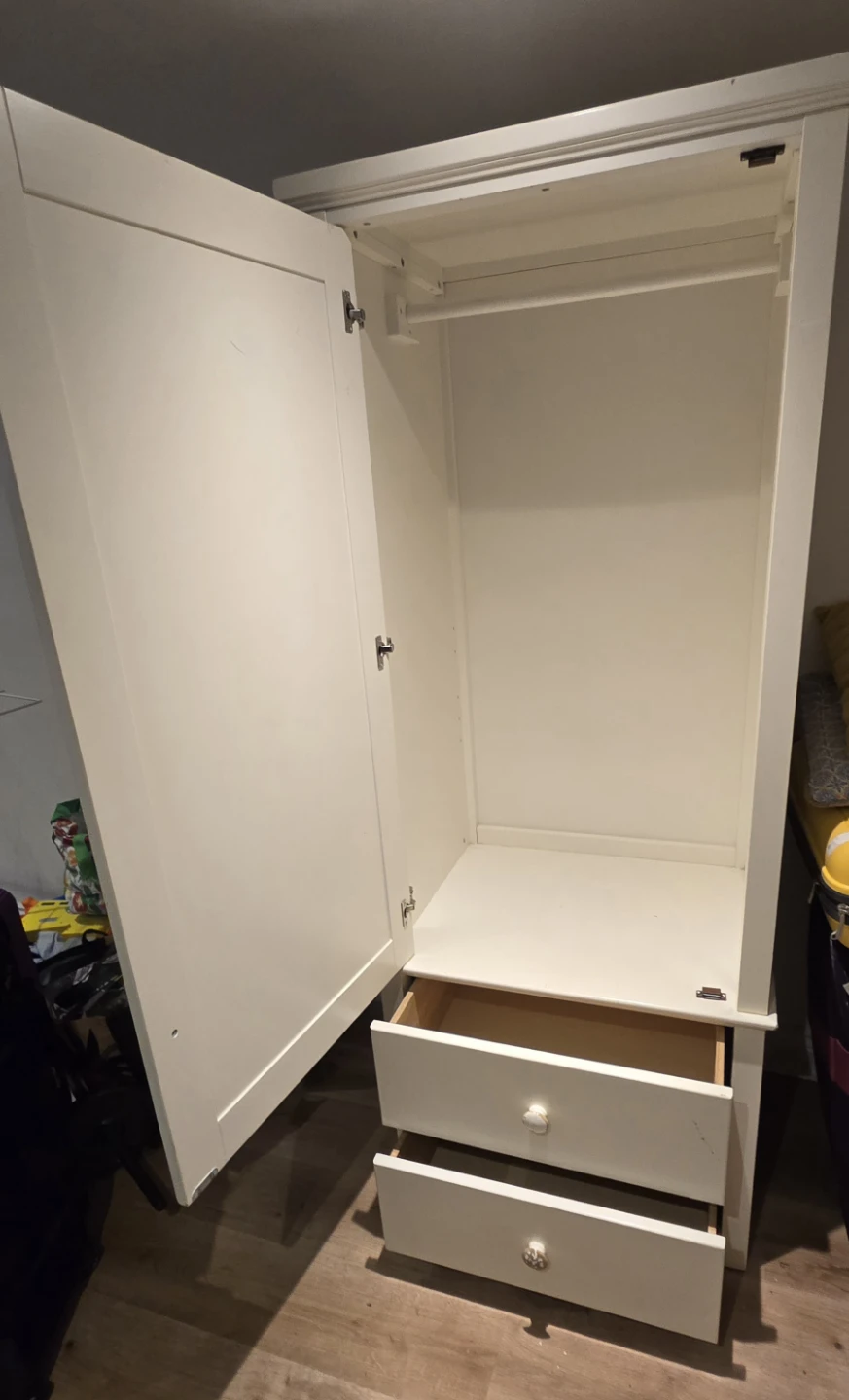 White Wardrobe with Drawers - photo 2