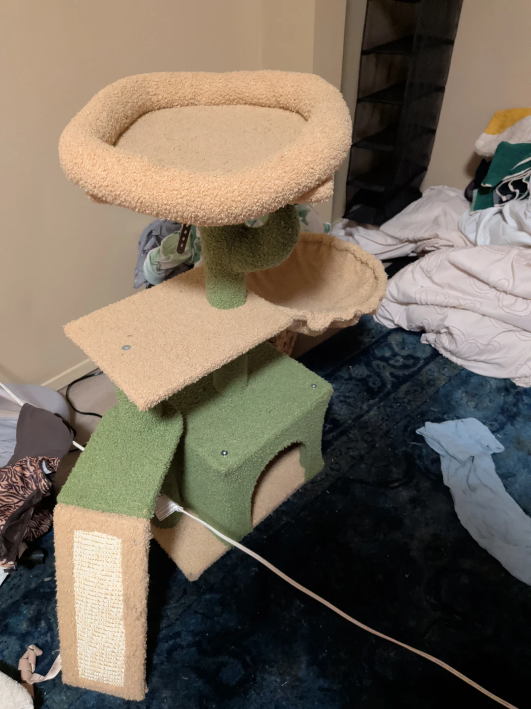 Multi-level Cat Tree Condo with Hammock and Scratch Ramp - photo 2