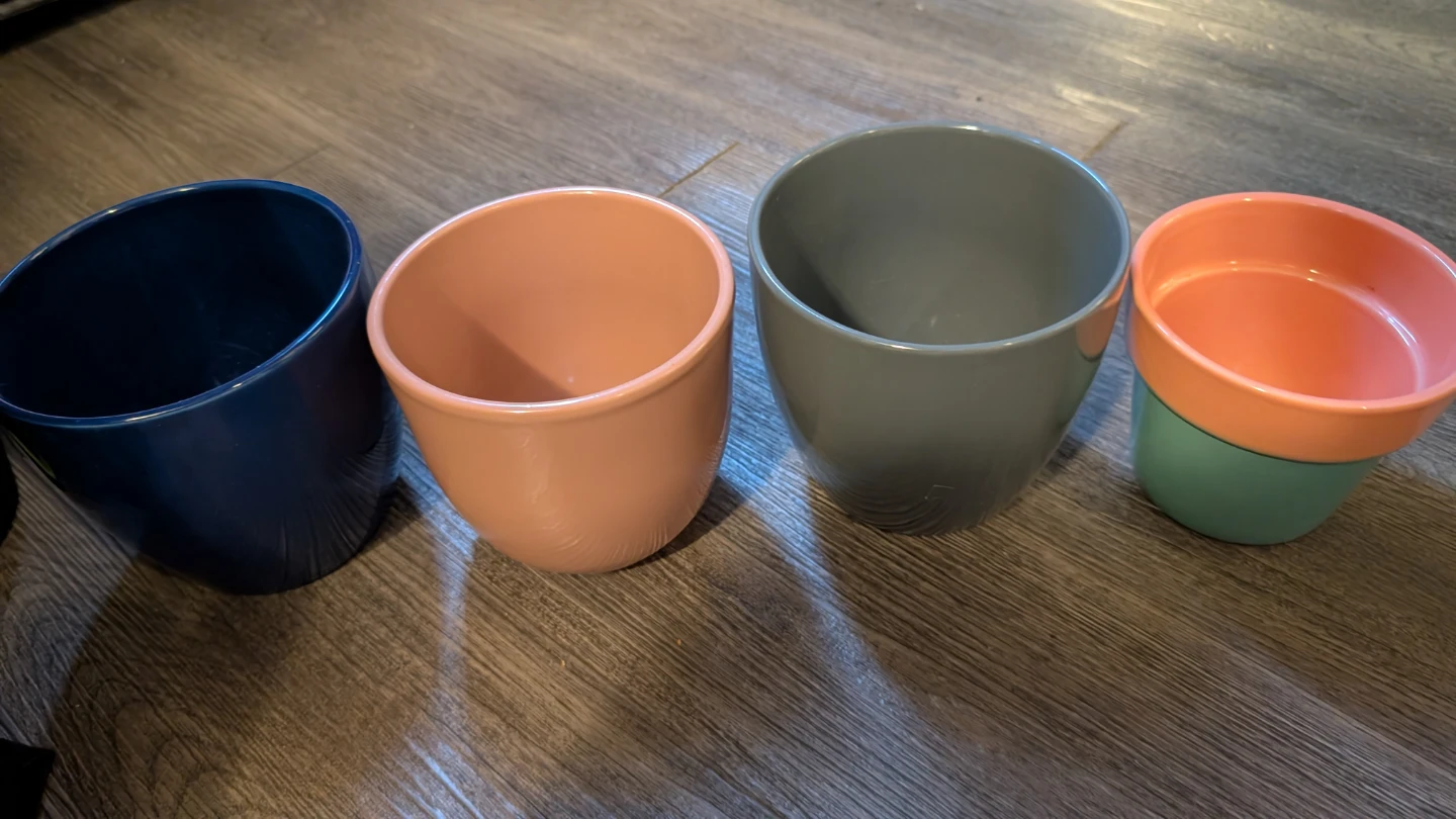 Set of 4 Coloured Pots