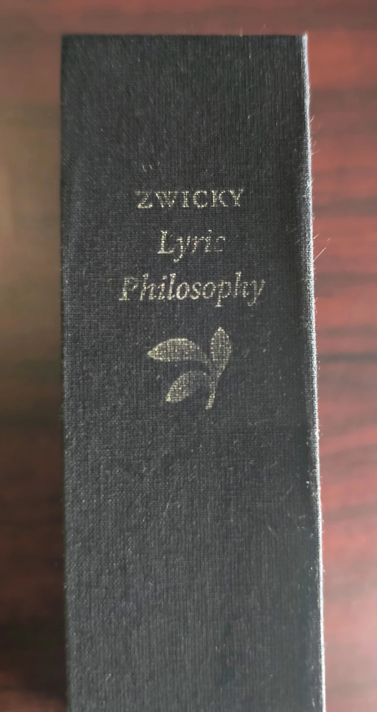 Jan Zwicky Lyric Philosophy Revised Second Edition Book