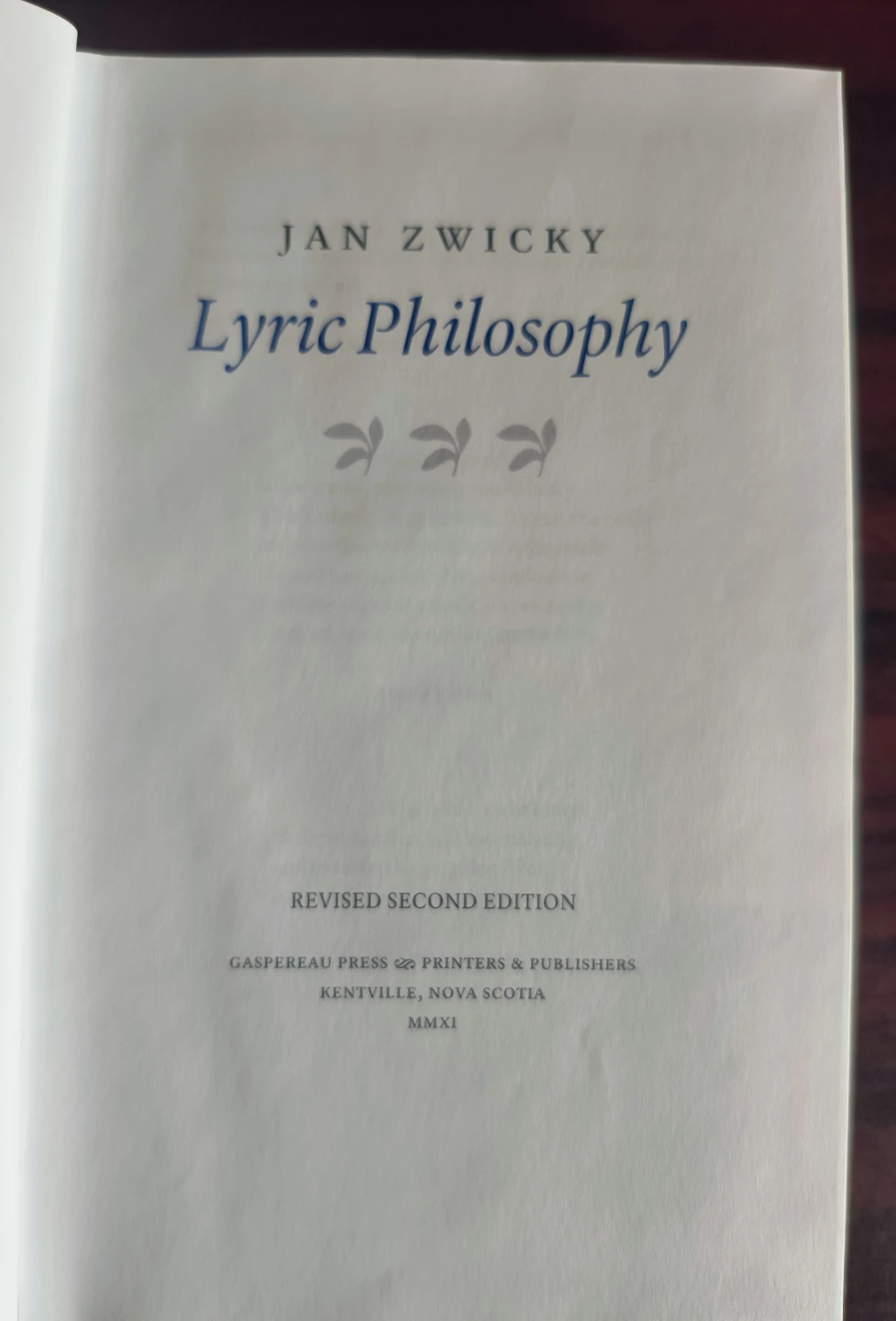 Jan Zwicky Lyric Philosophy Revised Second Edition Book - photo 2