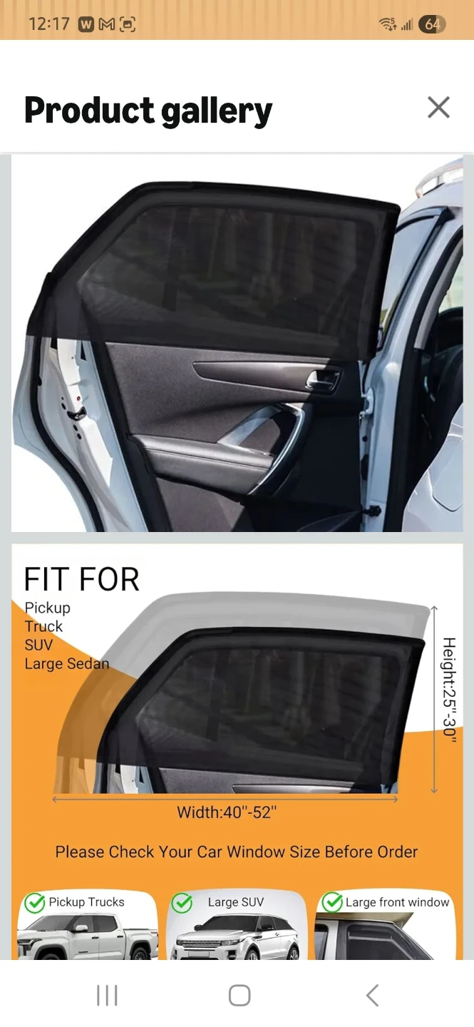 Breathable Car Window Sun Shade Mesh Covers Camping