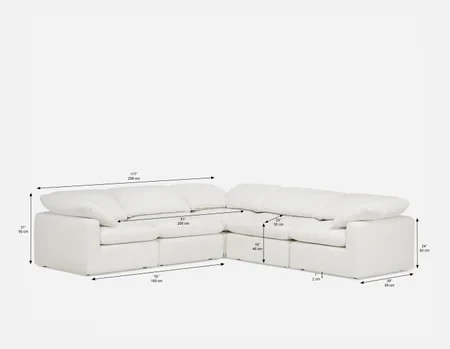 White Modular Corner Sectional Sofa Piece - photo 3