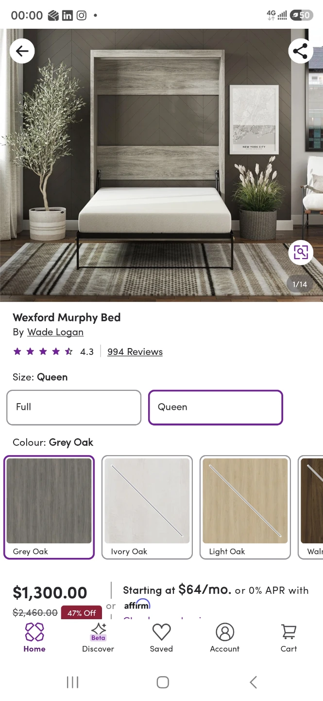 Wexford Murphy Bed - Queen Size