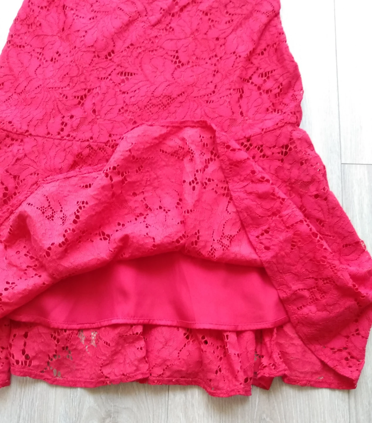 Red H&M midi lace/eyelet dress - photo 2