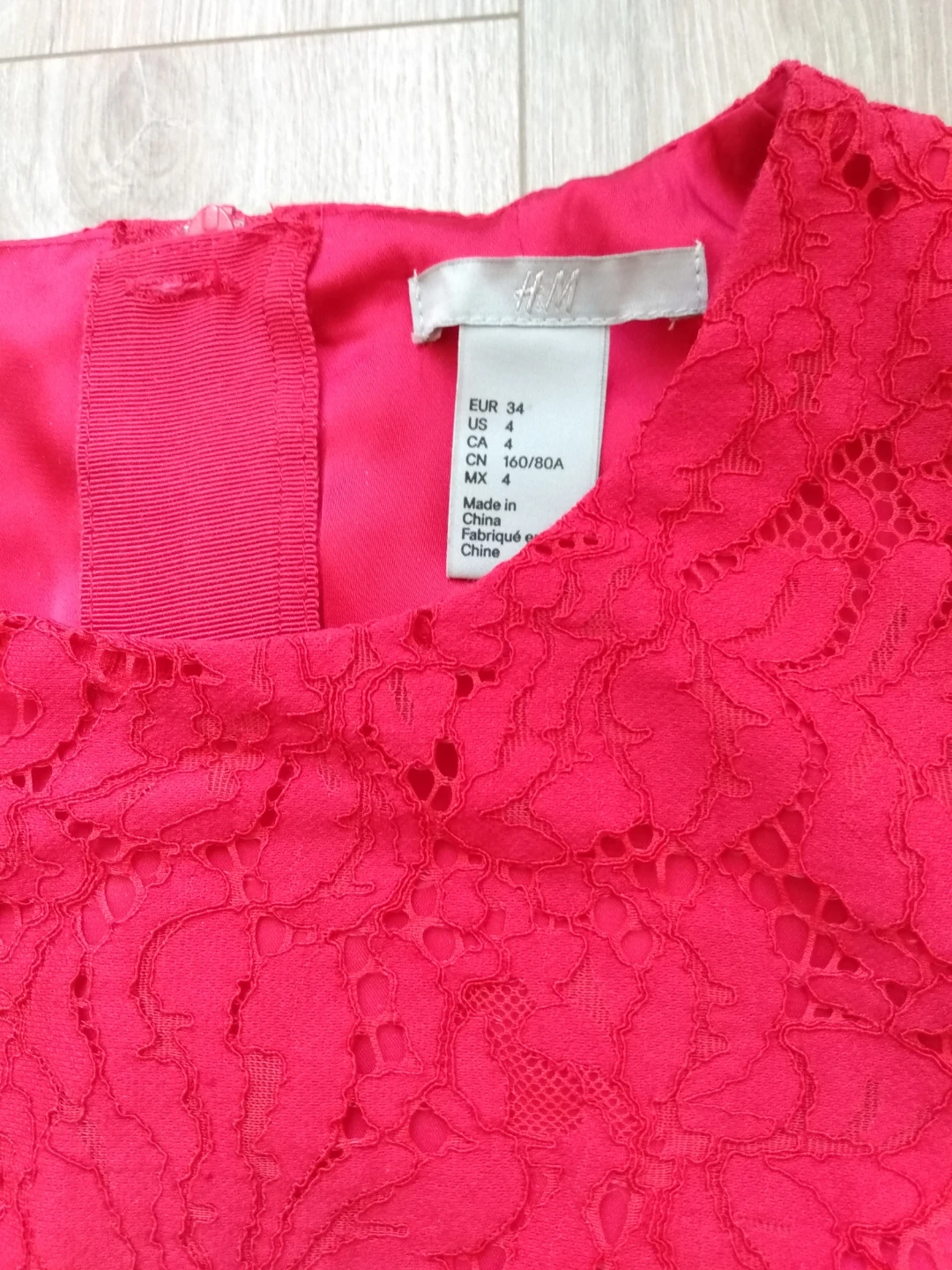 Red H&M midi lace/eyelet dress - photo 3