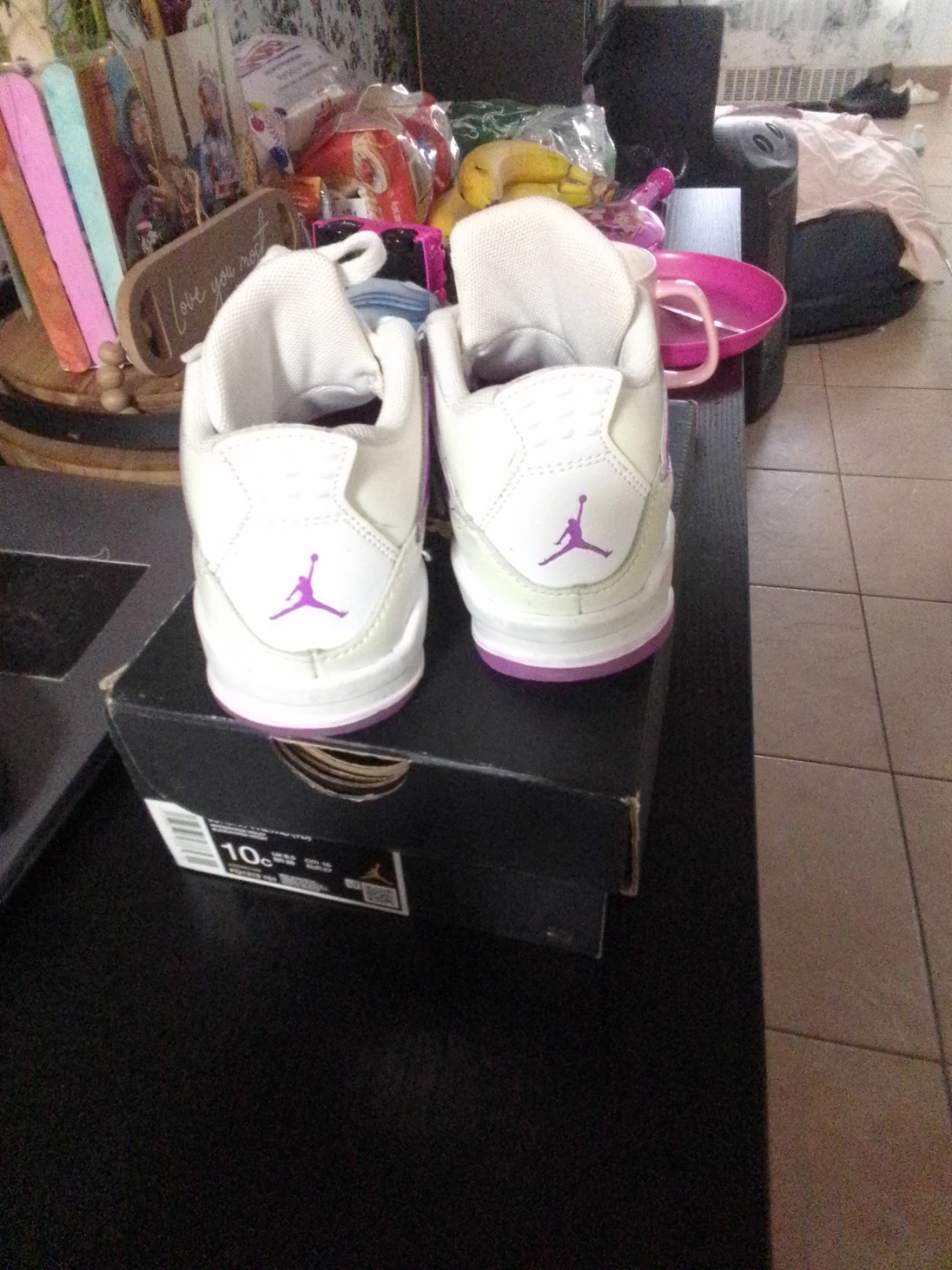 Air Jordan 4 Retro TD (Toddler) White/Purple Size 10C - photo 3
