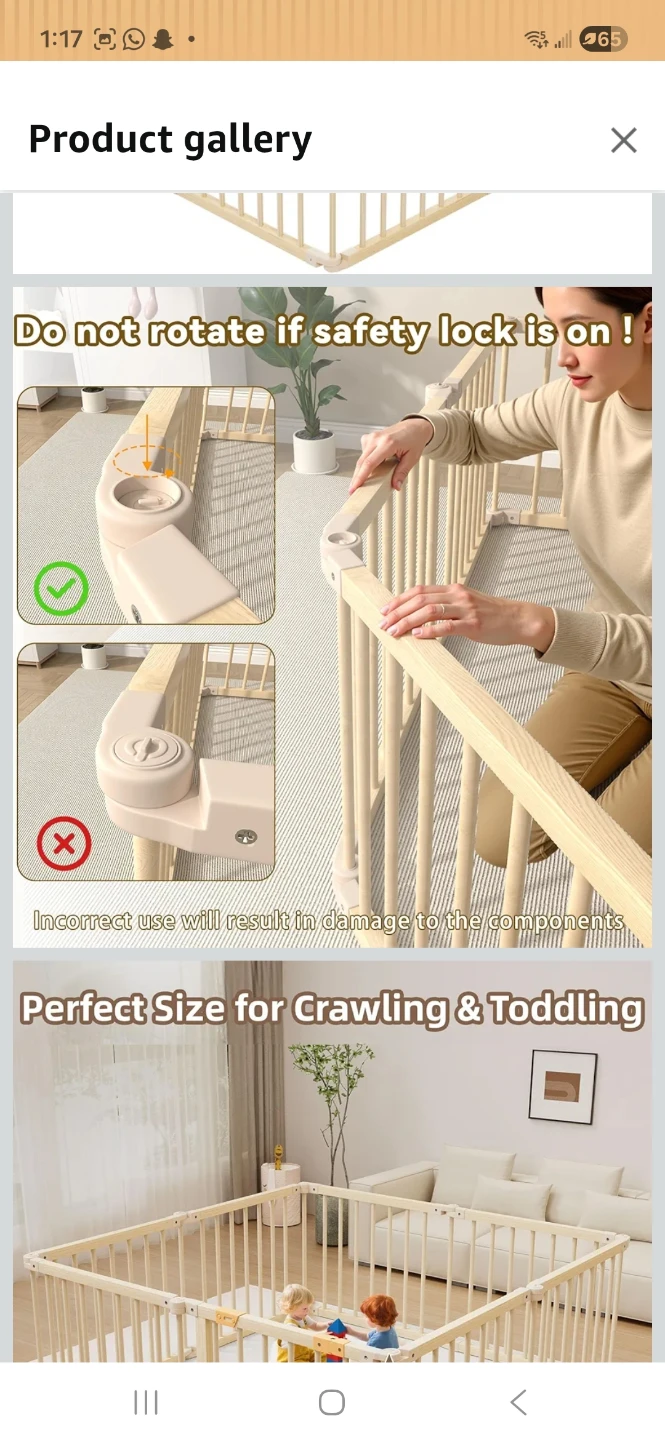 Wooden Baby Playpen - Octagon/Rectangle Shape - photo 2