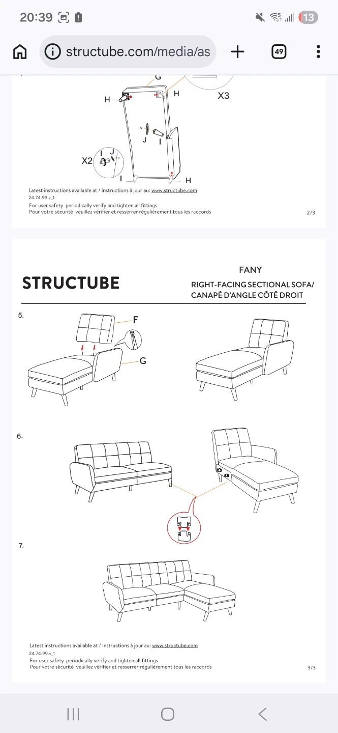 Grey Sectional Sofa - Structube FANY - photo 4